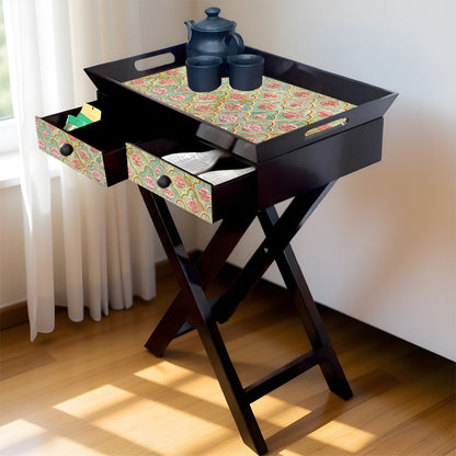 Butler Tray with Drawer & Stand