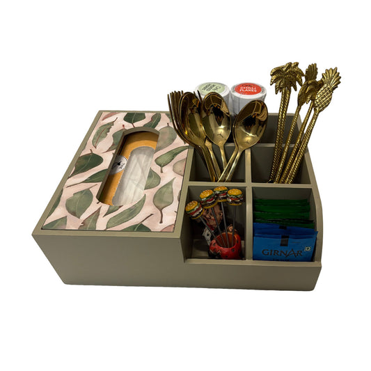 Multi Utility Organizer With Tissue Box Holder