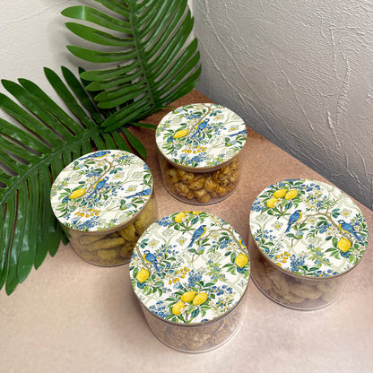 Jar Set : Glass Jars with Wooden Lid ( Round )
