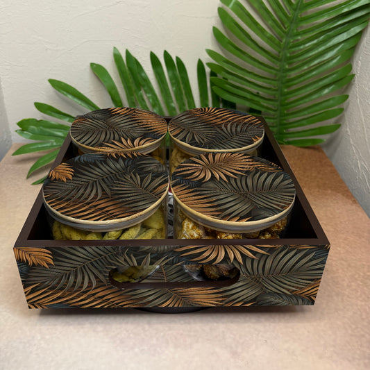 Jar Set : Glass Jars with Wooden Lid ( Round )