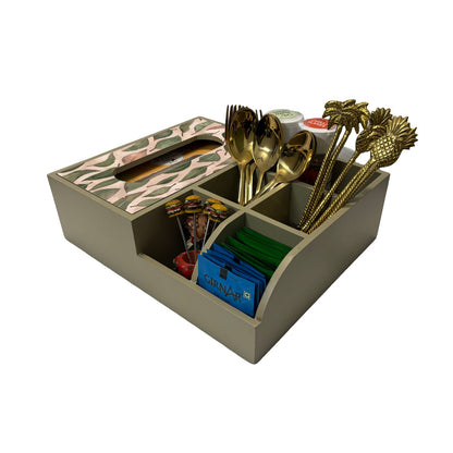 Multi Utility Organizer With Tissue Box Holder