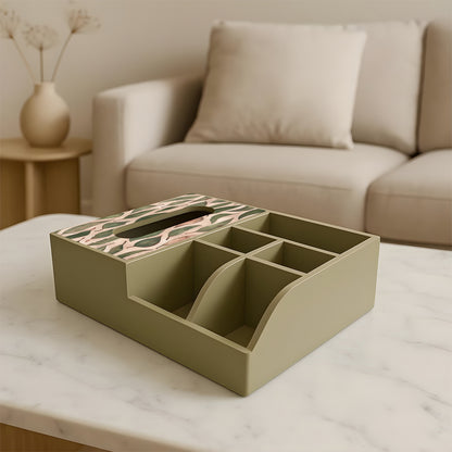 Multi Utility Organizer With Tissue Box Holder