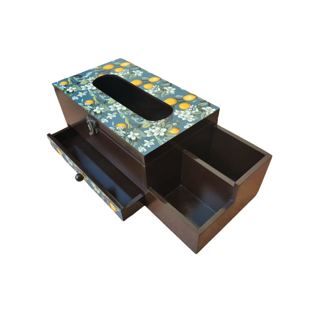 Multi Utility Organizer with Drawer & Tissue Box Holder