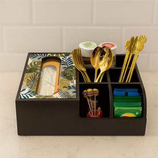 Multi Utility Organizer With Tissue Box Holder