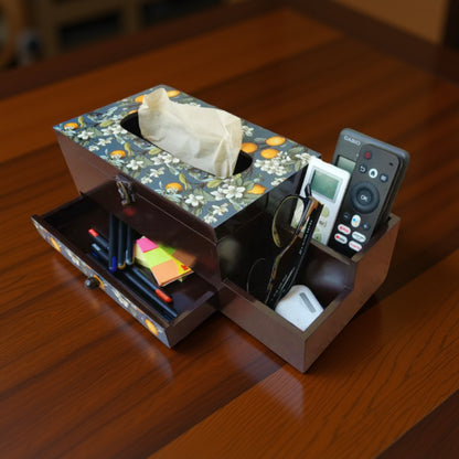 Multi Utility Organizer with Drawer & Tissue Box Holder