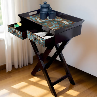 Butler Tray with Drawer & Stand