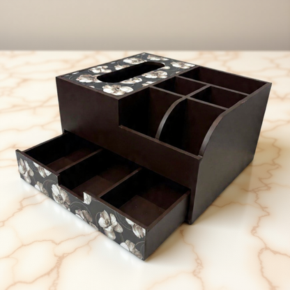 Multi Utility Organizer With Tissue Box/Drawer