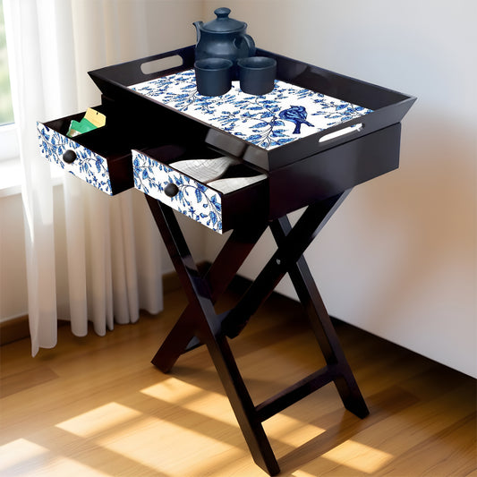 Butler Tray with Drawer & Stand