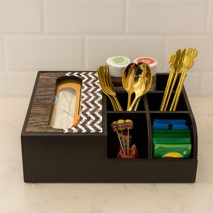 Multi Utility Organizer With Tissue Box Holder