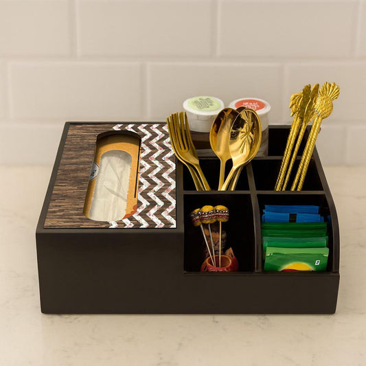 Multi Utility Organizer With Tissue Box Holder