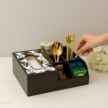 Multi Utility Organizer With Tissue Box Holder