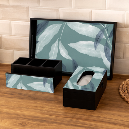 Combo - Serving Tray, Cutlery Holder & Tissue Box