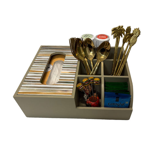 Multi Utility Organizer With Tissue Box Holder