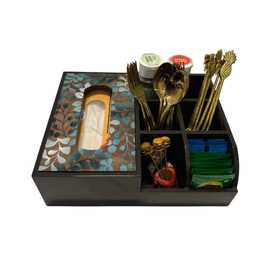 Multi Utility Organizer With Tissue Box Holder