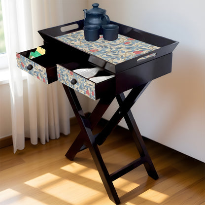 Butler Tray with Drawer & Stand