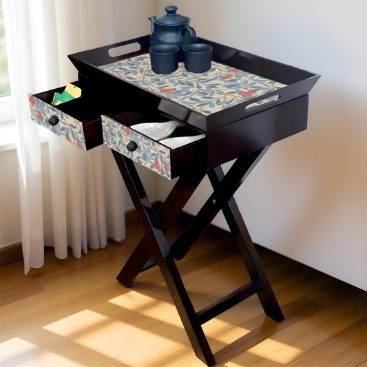 Butler Tray with Drawer & Stand