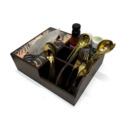 Multi Utility Organizer With Tissue Box Holder