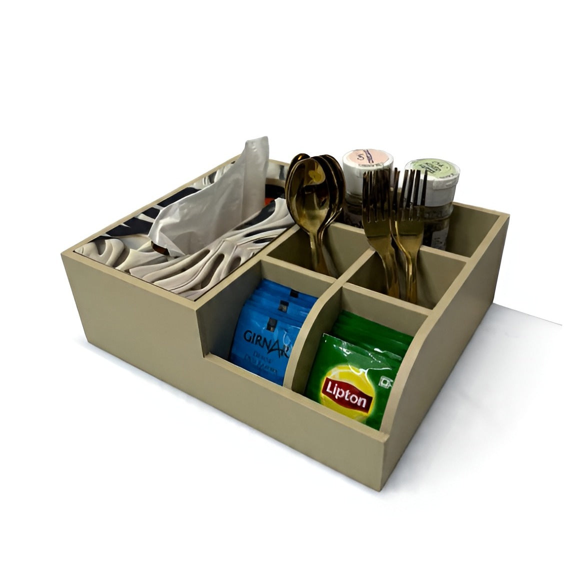 Multi Utility Organizer With Tissue Box Holder