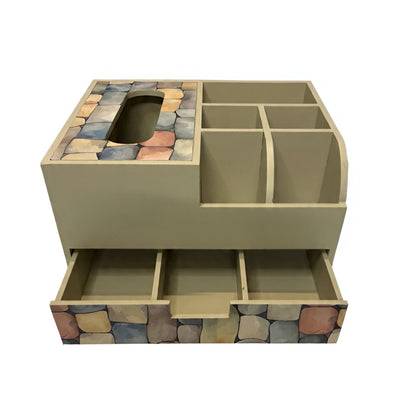 Multi Utility Organizer With Tissue Box/Drawer