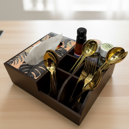 Multi Utility Organizer With Tissue Box Holder