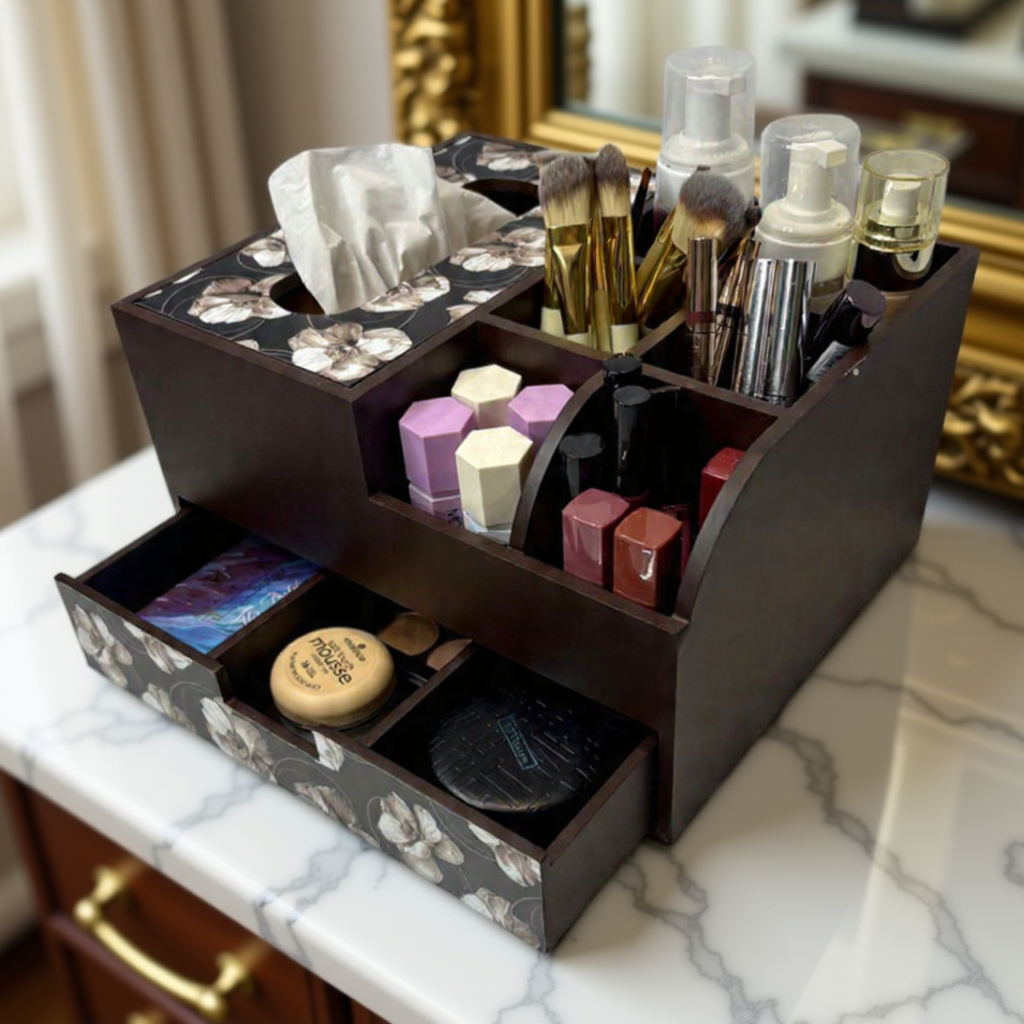 Multi Utility Organizer With Tissue Box/Drawer