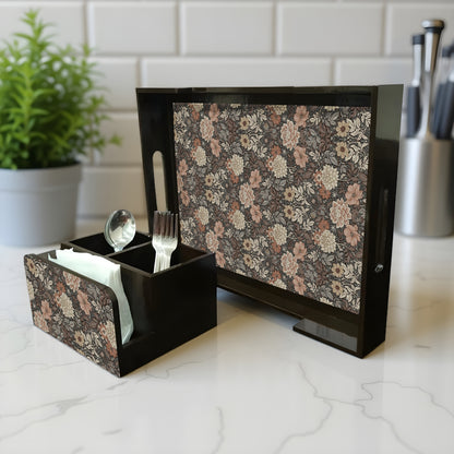 Combo - Serving Tray & Cutlery Holder